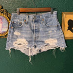 Levi's Levi’s 501 Denim Cutoff Shorts Women’s Size 25 Button Fly Classic Blue Distresse Photo 0