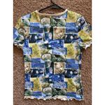 Social Collision Hot Topic Renaissance Art Collage Tshirt Top Shirt Tee Women XS Blue Photo 7