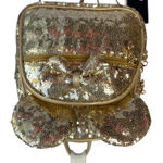 Gold Sequin Mini Backpack Bow Ear Detail Convertible Crossbody Bag NEW with tag Photo 1