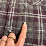 Aritzia  TNA boyfriend Flannel Dark Gray Plaid Button Down Shirt Women's Size S Photo 7