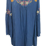 Francescas Blue Rain Embroidered Bell Sleeve Tunic Top Womens XS NWT Photo 0