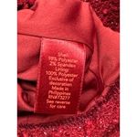 Jennifer Lopez  Red Sequin Sparkle Textured Long Sleeve V Neck Top Shirt Womens L Photo 4