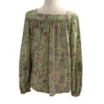LC Lauren Conrad Green Floral Long Sleeve Top Women Size XS | 46-40 Photo 1