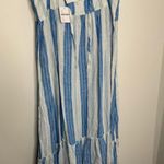 CP Shades CP Shade Free People Isabella Stripe Linen Maxi Dress Blue White Size XS Womens Photo 13