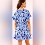 Lilly Pulitzer Darlah Blue and White ocean palm Dress 2025 NWOT Photo 2