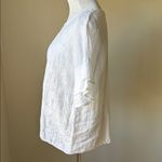 Valentina Naldi Italian Floral Embroidered Linen Top White Photo 3