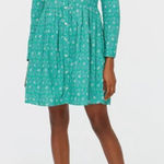 J.Crew NEW Factory Women's Printed Cotton Mini Shirt Dress Green Size 00 Photo 0