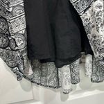 Entro Black White Print Sleeveless Dress Pink Trim Boho Summer Photo 3