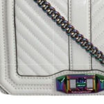 Rebecca Minkoff Off White chevron quilted Crossbody with Iridescent hardware Photo 0