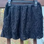 Women’s Flirty Lace Linned W/Stretch Waist Floral Black Mini Skirt, USA|Size:S Photo 0