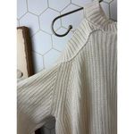Free People  Cream Oversized Half Moon Bay Pullover Sweater - Size - Small Photo 7