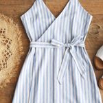 Zaful Belted Wrap Stripes Mini Dress Photo 0