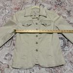 A.M.I. Y2K Vintage Bling Cream Denim Jacket with Studded Pockets Photo 4