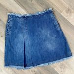 See By Chloe  Denim Skirt Side Pleat Raw Edge‎ Blue 28 6 Photo 7