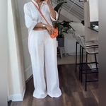 ZARA NWT LINEN BLEND PLEATED PANTS ZW COLLECTION Ecru Size S Photo 7