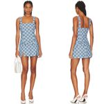 Amanda Uprichard NEW NWT  Rossi Romper Dress In Checkerboard Denim Blue Photo 2