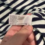 Merona  Navy Blue Mint Green Striped Boat‎ Neck Top Women's Size Large Photo 5