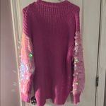 Davi & Dani  Pink Sweater with Sequin Sleeves SzM NWT Photo 3