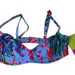 NEW Tabitha Brown SWIM Top Bikini Bra Women's XS 0/2 Underwire Adjustable Floral Blue Photo 1