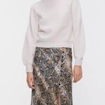 ZARA SNAKESKIN PRINTED MIDI SKIRT Photo 0