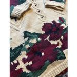 Northern Reflections  Vintage Cream Women's Flower Embroidered Sweater Small Photo 2