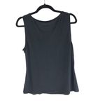 Tahari  Womens Top Gathered Knot Sleeveless Scoop Neck Black L Photo 1