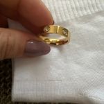 Boutique Sparkling Simulated Diamond 14k Yellow Gold Band, Size 8 NWT Photo 2