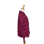 Cabela's  Red Purple Plaid Flannel Long Sleeve Button Down Shirt Size Medium Photo 3
