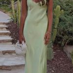 ZARA  lime Light Green Slip maxi Dress Photo 1
