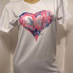 Heart Print Shirt, XL ❤️ Pink Photo 0