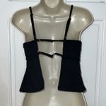 Free People  James Black Linen Crop Tank Top Adjustable Straps Open Back‎ Size XS Photo 4