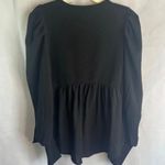 Lulu's Black Puff Sleeve Hi Low Dressy Sweater Blouse Size Small Photo 1