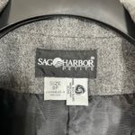 Sag Harbor Petite Women's Gray Academia Blazer Elbow Patches - Size 8P - Wool Photo 3