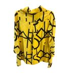 Lindi graffiti print pullover blouse yellow & black Small Photo 1