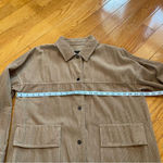 ZARA Corduroy Utility Jacket L Tan Oversized Overcoat Topcoat Women's Designer Photo 11
