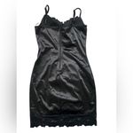 Windsor Black Satin Lace Chemise Photo 3