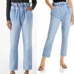 frame denim Meridian Paperbag Elastic Waist Straight Leg Jeans Size Large (30) Photo 2