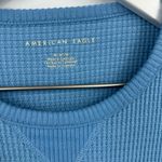 American Eagle  Outfitters Blue Boho Thermal Long Sleeve Shirt Size Medium Fall Photo 3