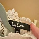 Lulus  Lace‎ Sheer Cutout High Neck Mini Dress white size medium Photo 5