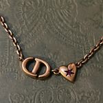 Christian Dior Dior Lucky Charms Necklace Antique Gold-Finish Metal and Pink Crystal Photo 4