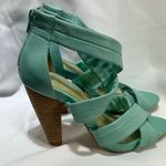 Seychelles Mother of Pearl Mint Leather Heels Sandals Size 6 Colorful Zipper Photo 2