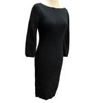 Ralph Lauren Lauren Cable Knit Sweater Dress S Black 3/4 Stretch Preppy Classic Photo 2