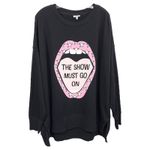 Crown & Ivy Cabana by  Size XXL Sweatshirt The Show Must Go‎ On Graphic 791 Photo 1