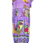 Egyptian Print Caftan Dress Purple Boho Maxi Lounge Wear Women's Size 4 Photo 7