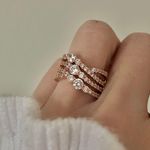 Bomb Party Moonlight Wonders Rosegold Ring Sparkly Glam 4 Shank Statement Elegant Jewelry Photo 2