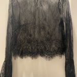 Divided  Mesh Black Blouse Size S Photo 4