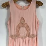 Socialite Pale Peach Pink Dress Lace Inset Sz Small Photo 7