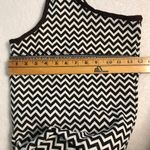 Chevron Purse with Angled Strap Zig Zag White Brown Photo 8