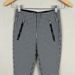 Rag and Bone Pants Womens 00 Black White Check Edgy Skinny Back Zip Stretch Ankle Photo 4