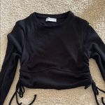 Bershka  Black Ruched Crop Sweatshirt Photo 0